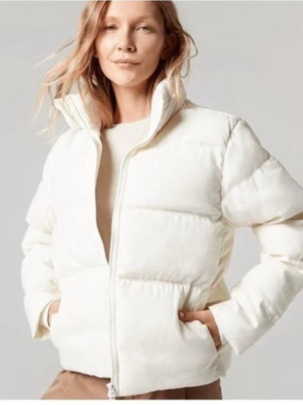 allbirds Cream Trino Puffer Jacket Merino Wool Blend